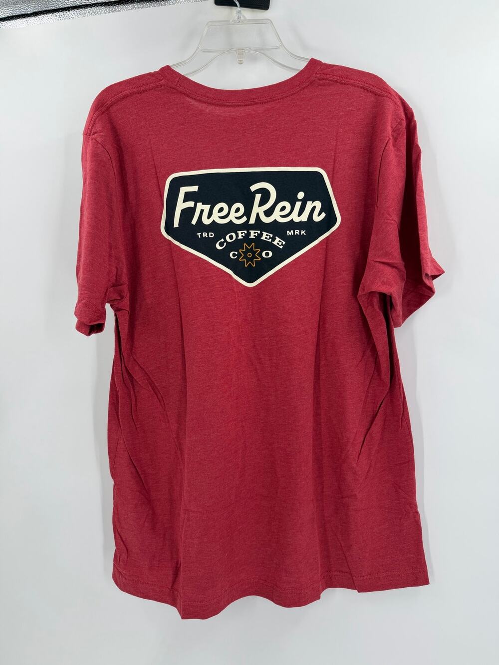Free Rein Coffee Company T-Shirt Mens XL Heather Red Graphic Tee NWOT